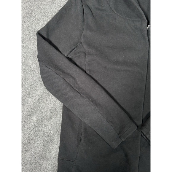 Standard James Perse Womens Black Hidden Zipper Zip‎ Up Hoodie Sweatshirt Size 2 - Picture 3 of 16
